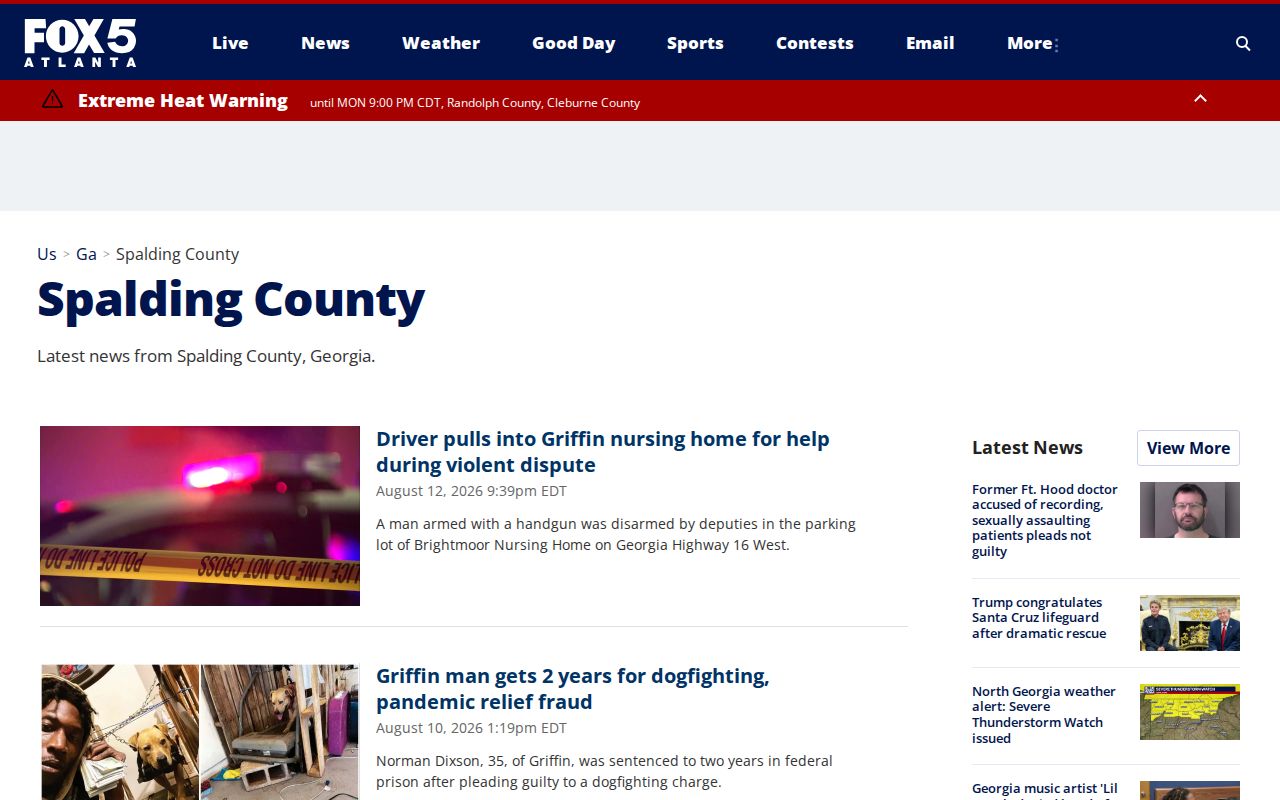 Spalding County regional crime news topic page