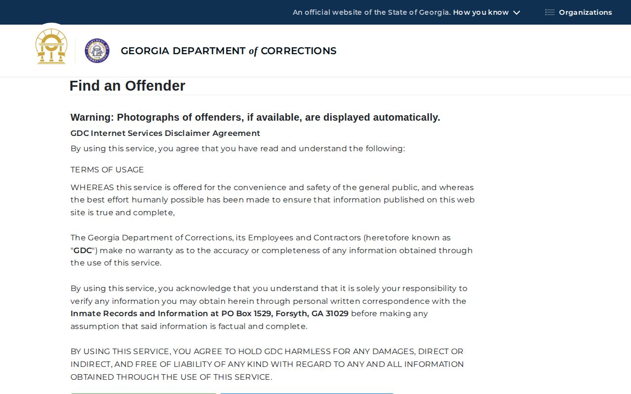 Georgia Department of Corrections offender search for Spalding County records