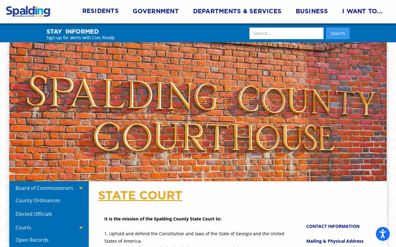 Spalding County State Court records search gateway after a booking